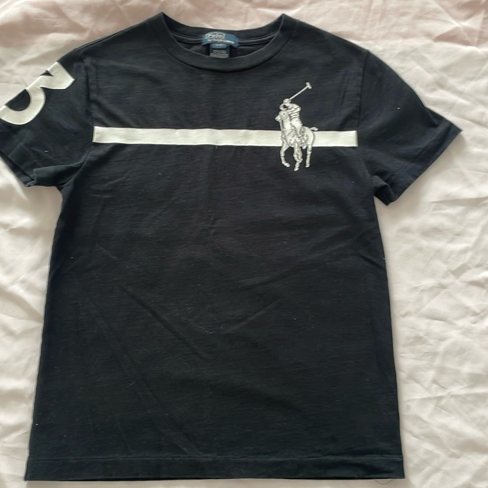 Boys Ralph Lauren Black Logo T-shirt size 8